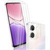 Yonntmmi Pellicola protettiva per OPPO A5x 5G Vetro Temperato 3 Pezzi con pellicola per obiettivo per fotocamera 1 Pezzi,HD Trasparente Pellicola protettiva per OPPO A5x 5G