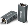YUETUOL Connettori RJ45 10 Gigabiti, Connettore Prolunga Cavo Lan 2 Pezz, Accoppiatore RJ45 Grigio, Estensore di Rete Femmina R J45 per Cavo LAN Ethernet, Cat8, Cat7, Cat6, Cat5e, Cat5