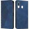 KOUYI Cover per Samsung Galaxy A20 / A30, Custodia Portafoglio,Cover Libro,Pelle Flip/Folio Case con [Funzione di Supporto] [3-Scheda Slot] [Magnetica] Antiurto (Blu)