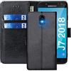 FMPCUON Cover per Samsung Galaxy J7 2018, custodia a libro per Samsung Galaxy J7 2018, in pelle PU di alta qualità, portafoglio di protezione magnetica per Samsung Galaxy J7 2018, nero