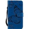 DENDICO Cover per Galaxy J7 2017, Pelle Portafoglio Custodia per Samsung Galaxy J7 2017 Custodia a Libro con Funzione di appoggio e Porta Carte di Credito - Blu