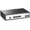 YuLinca Switch gestito a 6 porte 10Gbps, 4 porte RJ-45 10G con 2 slot SFP+ 10G, supporta la negazione automatica 10G/5G/2.5G/1000M, Smart Web Managed Gaming Switch
