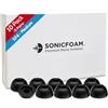 SONICFOAM (SF4 Medio Nero) Punte Auricolari In Memory Foam Per Auricolari Con Diametro Altoparlante 4.4-5.7mm - (10 Pacchetto / 5 Paia) - Adatto alla maggior parte delle custodie di ricarica