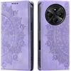 CASEONJAN Cover per Xiaomi Redmi 14C / Redmi A4 / Poco C75, Pelle PU Custodia a portafoglio con scomparti per Slot Schede, Antiurto Flip Caso Cover per Redmi 14C / Poco C75 (Vintage Viola)