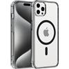 Coiwxmoi Custodia per iPhone 15 Pro Cover Compatibile con MagSafe, Custodia TPU Morbida Trasparente con Anello Magnetico, Anti-Impressioni Digitali Backcover, Anti-Scivolo Anti-Urto Case, Nero