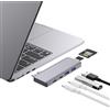 ZanBix USB C Hub, 6-in-2 USB C Adattatore per MacBook Pro Air Thunderbolt 4 Dock 100W PD, 40Gbps, USB-C 3.0, 2 USB-A 3.0, Lettore Schede SD/TF, Compatibile con MacBook Pro Air M1/M2/M3/M4
