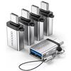 MOGOOD Adattatore da USB C a USB, adattatore da USB C a USB, convertitore di adattatore da USB C maschio a USB 3.0 femmina compatibile con computer portatili, Tipo-C (5 Pack, Argento)
