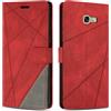 SONWO Cover per Samsung Galaxy A5 2017 / Galaxy A520, Flip Caso in PU Pelle Case Cover Custodia con Slot per Schede e Supporto Stand per Samsung A5 2017 / A520, Rosso