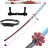 Hashiman Katana Demon - Vera Manga Sciabola + Porta Spada di Legno + Cintura - Catana Giapponese Decorazione Cosplay Giocattolo per Bambini Adulti Gioco Costumi (Kanroji Mitsuri)
