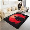 Loussiesd Tappeto giapponese samurai 100 x 150 cm, per bambini, ragazzi, ragazze, adolescenti, camera da letto, soggiorno, tramonto Hokusai, stile giapponese, tappetino per interni