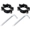 QUARKZMAN 2pz Moto Tubo Morsetto Adatta 0,7 a 1,4 OD Moto Bici Leggero Montaggio Staffa Auto Luce Barra Supporto Morsetto, Nero (18-35mm)