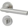 Yale Claire Maniglia con Rosetta per Bagno, Modello 35-S4CL-RRWC-88-3101, Acciaio Inox 304, Satinato, Regolabile, per Porte da Bagno, Facile Installazione