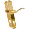 Amig - Set di maniglie con placca per porta - 256 x 48 mm - Bocca chiave a 85 mm - Placca in acciaio e maniglia in alluminio - Quadrato da 8 mm - Ottone opaco - Modello BETA - Include viti passanti