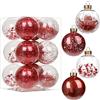 Oairse 12 pezzi 8 cm palline per albero di Natale in acrilico, decorazioni per l'albero di Natale, palline per albero di Natale, decorazioni per la casa, decorazioni per feste di Capodanno