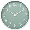 Moiubik - Orologio da parete silenzioso da 25 cm, senza ticchettio, moderno, a batteria, per casa, soggiorno, camera da letto, cucina, ufficio, decorazione murale (Verde Bianco, 25CM)