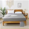 bienDo Lenzuolo con Angoli 140x200 cm Matrimoniale Francese, in Bambù e Seta Vegana, Altezza 35 cm, Biancheria da Letto Rinfrescante per Estate, Antibatterico, Grigio