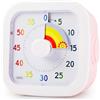 GeeRic Timer Visivo da 60 Minuti per Bambini, GeeRic Conto a Rovescia Silenzioso Orologio Colorato Sveglia Volume Regolabile Assistente Gestione di Tempo Scrivania Timer Visivo per Cucina,Aula,Ufficio