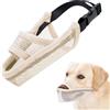 Crazy Felix - Museruola in nylon per cani di taglia piccola, media e grande, in rete traspirante, per animali domestici, anti-morso e anti-abbaio, S, beige