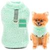 SMALLLEE_LUCKY_STORE Pet Sherpa Maglione in pile con dolcevita e anello a D per cani di piccola taglia gatto, cucciolo Yorkie Chihuahua vestiti caldi autunnali e invernali, verde, S