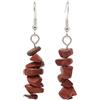 ThurColas Orecchini pendenti con frammenti di diaspro rosso naturale 35 mm pendente 55 mm altezza totale ganci in acciaio inox gioielli artigianali eleganti in ottone argentato