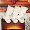 JINGTOPS 3 Pezzi Calze di Natale da Appendere, 49cm Calze Natalizie Personalizzate,Calza di Natale Bianca Pelliccia da Appendere Camino Albero,Calze Camino MNatale Natalizie Decorazioni