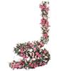 Weldomcor 8 Pezzi da 2,45 m Artificiale Ghirlanda di Fiori Rose Rosa Viti Fiori di Seta Appesa Rattan Ghirlanda All'aperto Decorazione Per Arco di nozze Camera da Letto Casa Giardino Decorazione