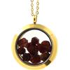 A Bijoux Collana Granato Grezzo. Modello Medaglione 25 Mm. Colore Oro.