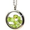 A Bijoux Collana Peridoto Grezzo. Modello Medaglione 25 Mm. Colore Argento.