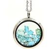 A Bijoux Collana Apatite Paraiba Grezza. Modello Medaglione 25 Mm. Colore Argento.