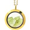 A Bijoux Collana Peridoto Grezzo. Modello Medaglione 25 Mm. Colore Oro.