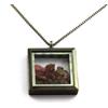 A Bijoux Collana Di Tormalina Multicolore Grezza. Modello Quadrato. Colore Nero.