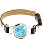 A Bijoux Bracciale Apatite Blu Neon Grezzo Modello Orologio 25 Mm. Colore Nero.