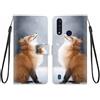KARTXITAI Cover Compatibile con Motorola Moto G8 Power Lite PU Pelle Silicone Portafoglio Magnetica con Disegni Motivo Animale Flip Custodia in Libro Slot Schede Custodia-Volpe,neve