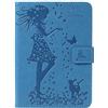 Artfeel Cover per Amazon Kindle Paperwhite 1/2/3/4,Sbalzato Carina Ragazza Gatto Pelle Portafoglio Custodia,Flip Smart Supporto Cover con Auto Sveglia/Sonno,Uccello Blu