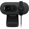 Logitech Brio 105 webcam professionale Full HD 1080p con correzione automatica illuminazione, USB-A, copriobiettivo, configurazione facile, compatibile con Windows, macOS, ChromeOS - Grafite