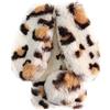 BLOTECH Peluche Custodia Cover for ZTE Blade A75 5G Bunny Ear Plush Cover,Custodia Coniglio Peluche per ZTE Blade A75 5G, Guscio Peloso Carino Fluffy BackCover Bambine Copertura Caso - Leopardo