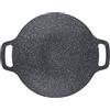 AMONIDA Piastra per Barbecue Rotonda Coreana, Padella per Griglia Rotonda Coreana Integrata per Il Viaggio in Campeggio (38 cm)