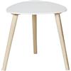 HOME DECO FACTORY, HD0498, Tavolino Shelly Bianco, Design Moderno e Compatto, Ideale per Piccoli spazi, Gambe in Legno per stabilità, Dimensioni 385x40 cm, Colore Bianco