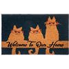 Notrax Welcome Cats, zerbino in fibra di cocco naturale con retro in vinile, per interni ed esterni, 45,7 x 76,2 cm, C12 (C12S1830CW)