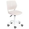 FurnitureR 1 sedia girevole per sala da pranzo, sedia da cucina, sedia imbottita, sedia girevole, comoda sedia con ruote, schienale, sedia senza armi per sala da pranzo, soggiorno, Morandi beige