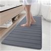 Buganda Tappetino da bagno in memory foam, antiscivolo, assorbente, extra large, per cucina, bagno, pavimenti, 61 x 177,8 cm, grigio scuro