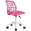 FurnitureR Sedia girevole da pranzo con ruote, seduta imbottita e schienale ergonomico, adatta a sala da pranzo, cucina o soggiorno, rosa
