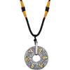 PAURO Collana da uomo in acciaio inox con ciondolo a forma di ciambella buddista, Mantra Om Mani, Padme Hum,
