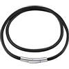 FindChic Collana Uomo in pelle intrecciata girocollo da uomo e donna, collana caucciù, 2/3 mm, con chiusura in acciaio inossidabile, colore nero/marrone, 41-76 cm a scelta