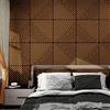 NEU.HOLZ Set di 8 Pannelli Murali 3D Fonoassorbenti 60x60 cm a Listelli Diagonali per Pareti Soffitti Moduli Decorativi Copertura 2,88 m² - Effetto Legno Teak
