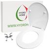 HYDRO HOME Copriwater Compatibile con Geberit Pozzi Ginori Serie Colibrì 2, Tavoletta Wc In Plastica Termoindurente, Cerniere Regolabili Fissaggio dal basso, Sedile wc MADE IN ITALY