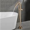XDSMB Rubinetto per Vasca da Terra Monocomando Girevole 360° Rubinetto Vasca da Bagno Freestanding con Doccetta,Oro Spazzolato