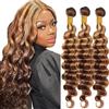Hxxcoup 30 32 34 Inch Bundles Human Hair Extension Capelli Veri Tessituras Deep Wave Unprocessed Brasiliani Vergini Hair p427 Highlight Blonde Minimal Tangle 3 Bundle Total 300g