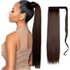 XFSRG Extension Capelli Veri 60cm in Capelli Sintetici Posticcio Naturale per Uso Quotidiano Ideale per Donne e Ragazze（Marrone）