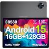 DOOGEE U11 Tablet Android 15 Ultimo, 11 Pollici IPS, 16GB+128GB/TF 2TB Octa-Core, 8580mAh Tablet PC, 13MP+5MP, Widevine L1 Tablet in Offerta, Dual Speakers, 90HZ/ OTG/WiFi 5G/ Face Unlock/ BT5.0 Nero